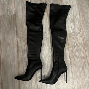 Steve Madden Sleek Black Over-the-Knee Boots